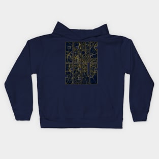 Brussels, Belgium City Map Typography - Gold Art Deco Kids Hoodie